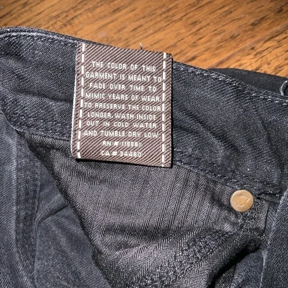 Tall black 7 For All Mankind Flynt Jeans size 27 - Picture 4 of 7